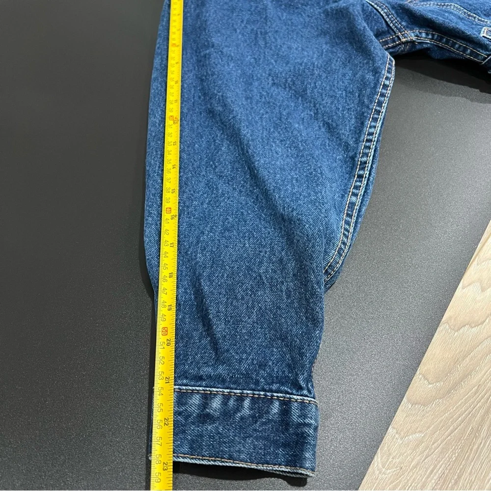 VTG PUMA Jeans Denim Jacket 1980s Germany Short Cut Bomber Size 3 - Picture 10 of 11